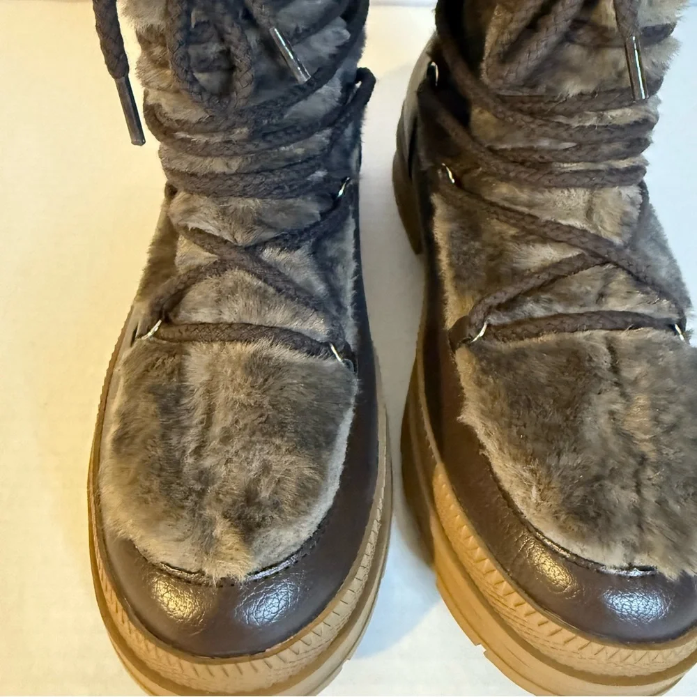 Steve Madden Brown Fur Winter Boots
